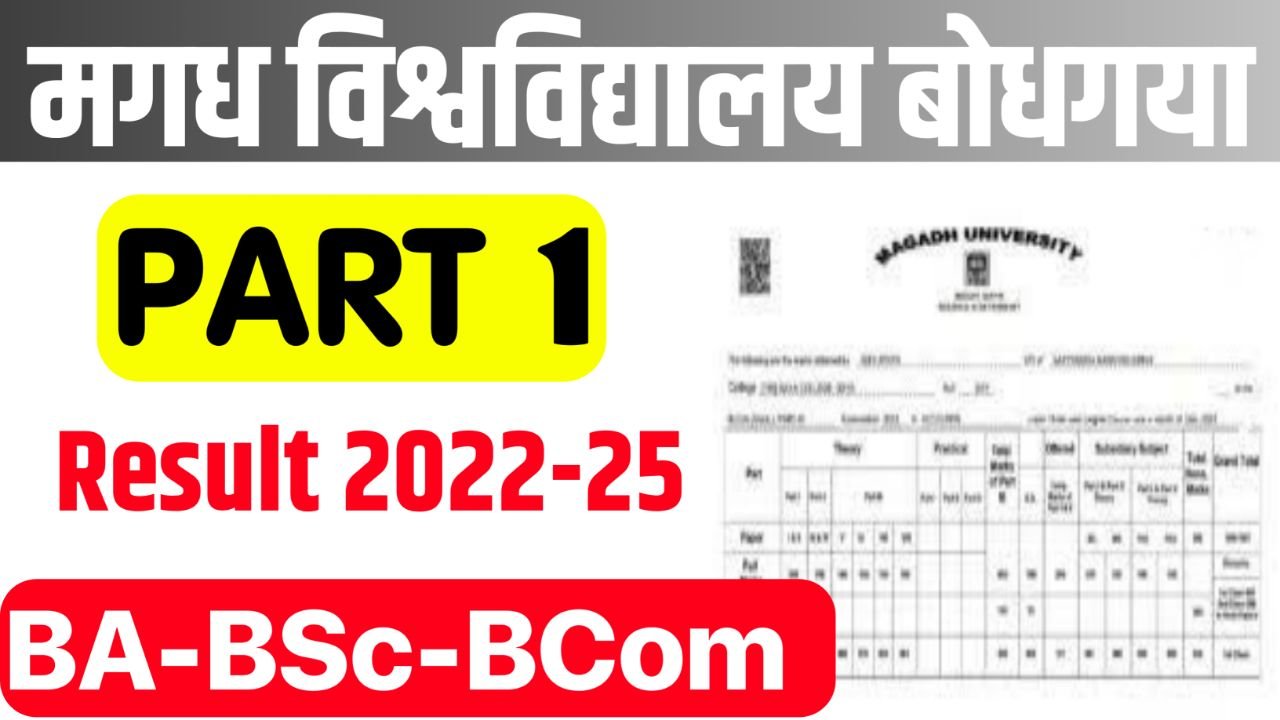 Magadh University Part 1 Result 2022-25 : BA BSc BCom Marksheet