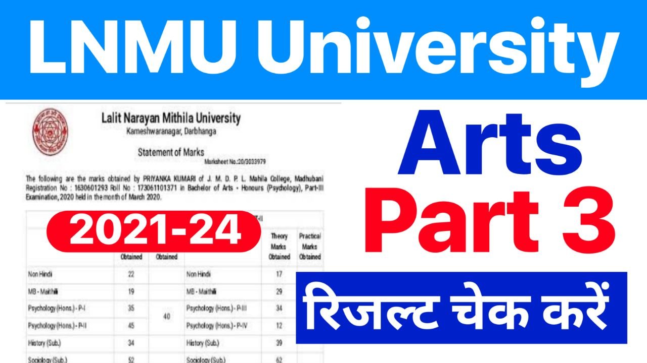 LNMU BA Part 3 Result 2021-24 : ऐसे चेक कर सकते हैं एलएनएमयू बीए पार्ट 3 का रिजल्ट