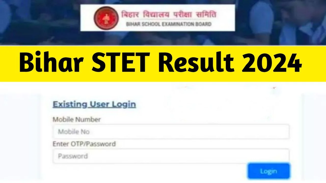 Sarkari Result Bihar STET Result 2024 ,Paper 1 & 2 Scorecard PDF, Cut Off