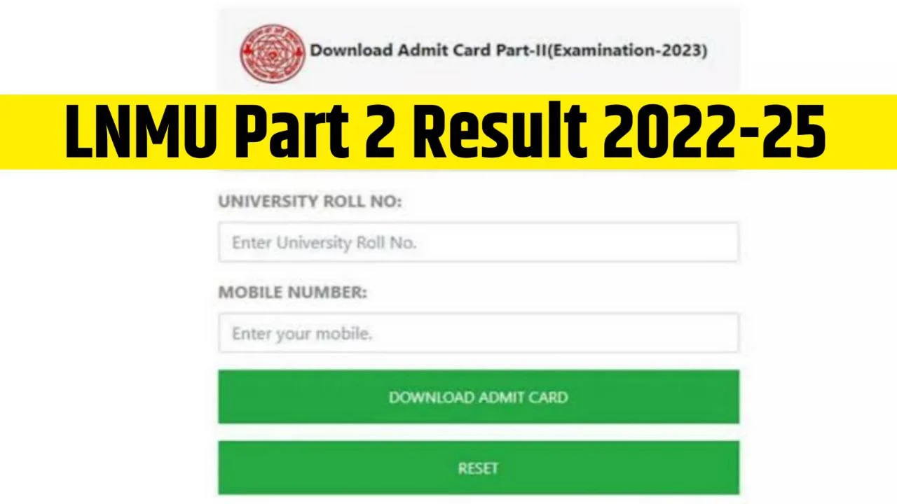 LNMU UG Part 2 Result 2022-25 : BA/BSc/BCom All Stream Result